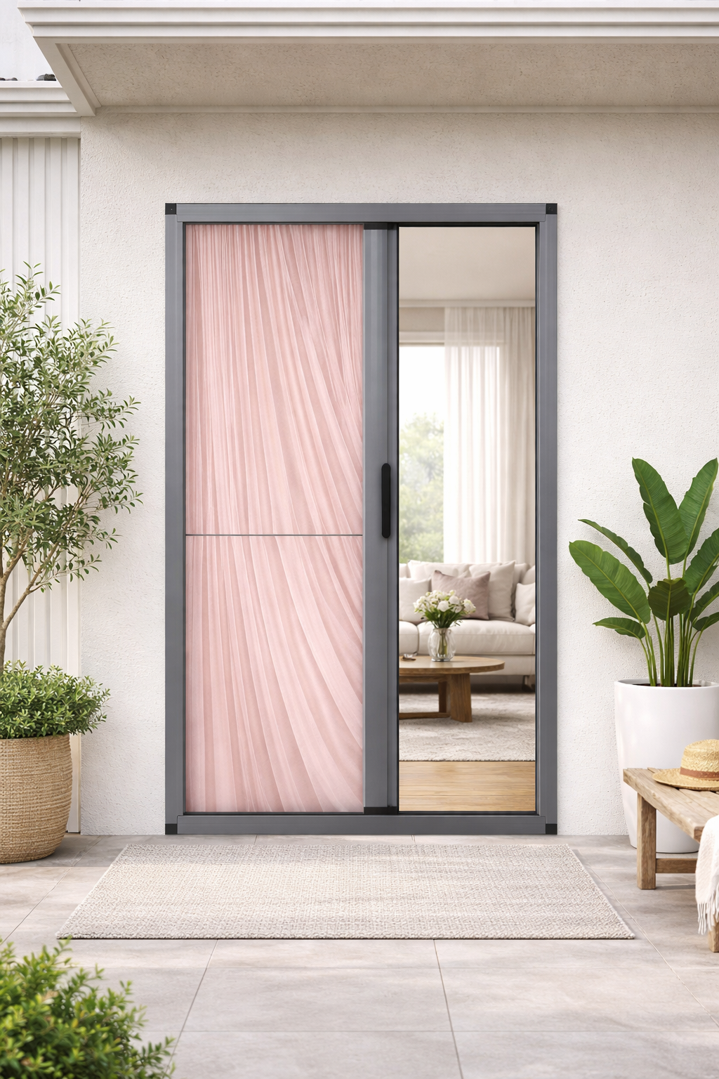 Pleated Mesh Installation